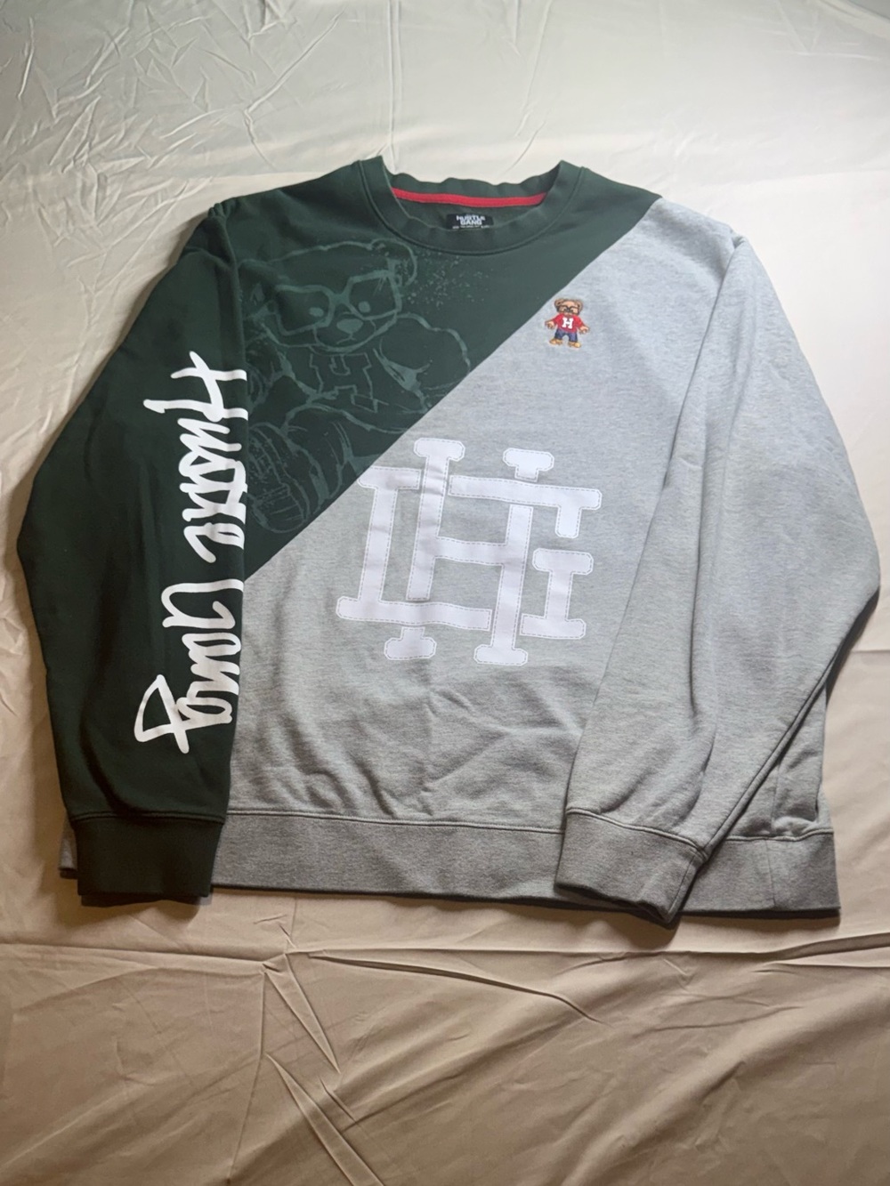 Hustle Gang Men’s 4XL Colorblock Crewneck Sweatshirt